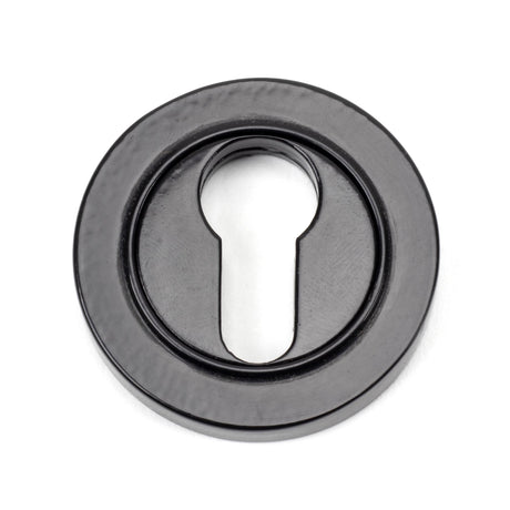 From The Anvil - Black Round Euro Escutcheon (Plain) | Sku. 45719 | Trade Door Handles.