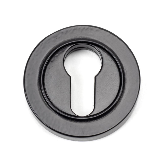 From The Anvil - Black Round Euro Escutcheon (Plain) | Sku. 45719 | Trade Door Handles.