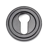 From The Anvil - Black Round Euro Escutcheon (Art Deco) | Sku. 45720 | Trade Door Handles.