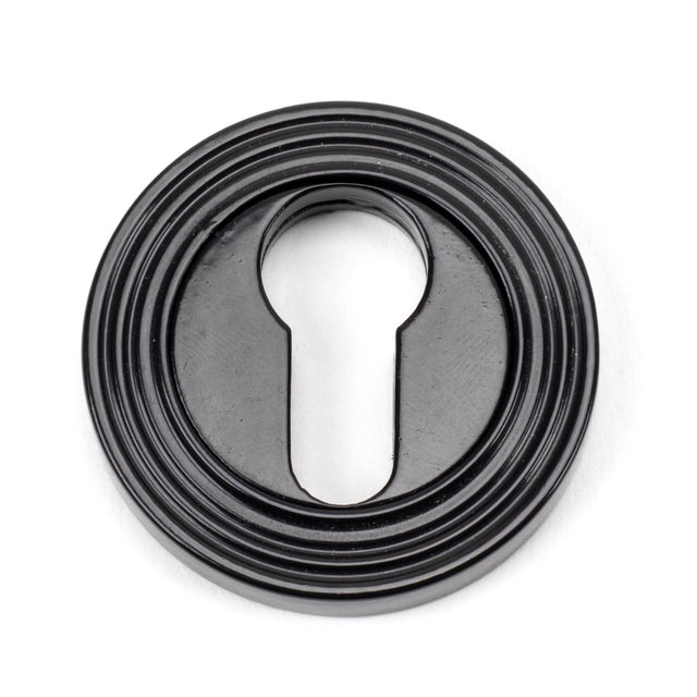 From The Anvil - Black Round Euro Escutcheon (Beehive) | Sku. 45721 | Trade Door Handles.