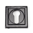From The Anvil - Black Round Euro Escutcheon (Square) | Sku. 45722 | Trade Door Handles.