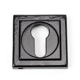 From The Anvil - Black Round Euro Escutcheon (Square) | Sku. 45722 | Trade Door Handles.