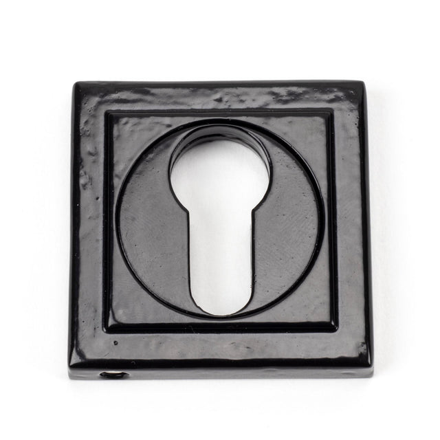 From The Anvil - Black Round Euro Escutcheon (Square) | Sku. 45722 | Trade Door Handles.