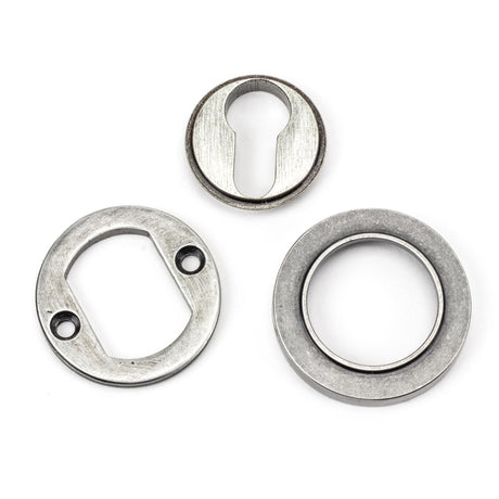 From The Anvil - Pewter Round Euro Escutcheon (Plain) | Sku. 45727 | Trade Door Handles.