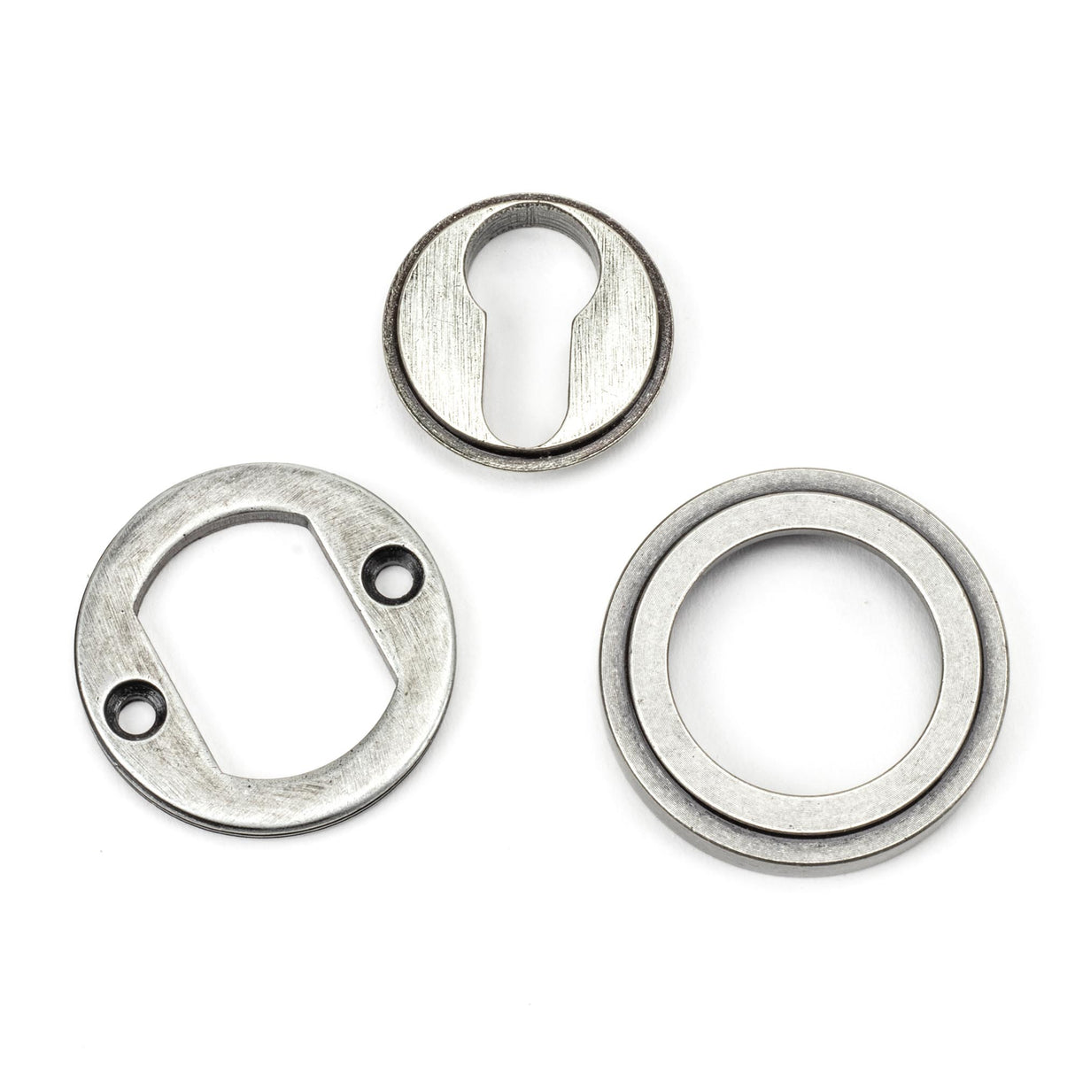 From The Anvil - Pewter Round Euro Escutcheon (Art Deco) | Sku. 45728 | Trade Door Handles.