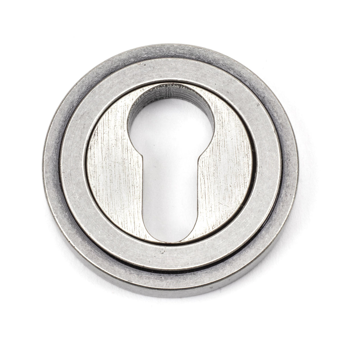 From The Anvil - Pewter Round Euro Escutcheon (Art Deco) | Sku. 45728 | Trade Door Handles.