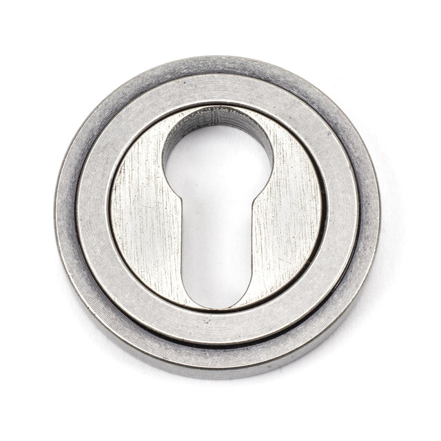 From The Anvil - Pewter Round Euro Escutcheon (Art Deco) | Sku. 45728 | Trade Door Handles.