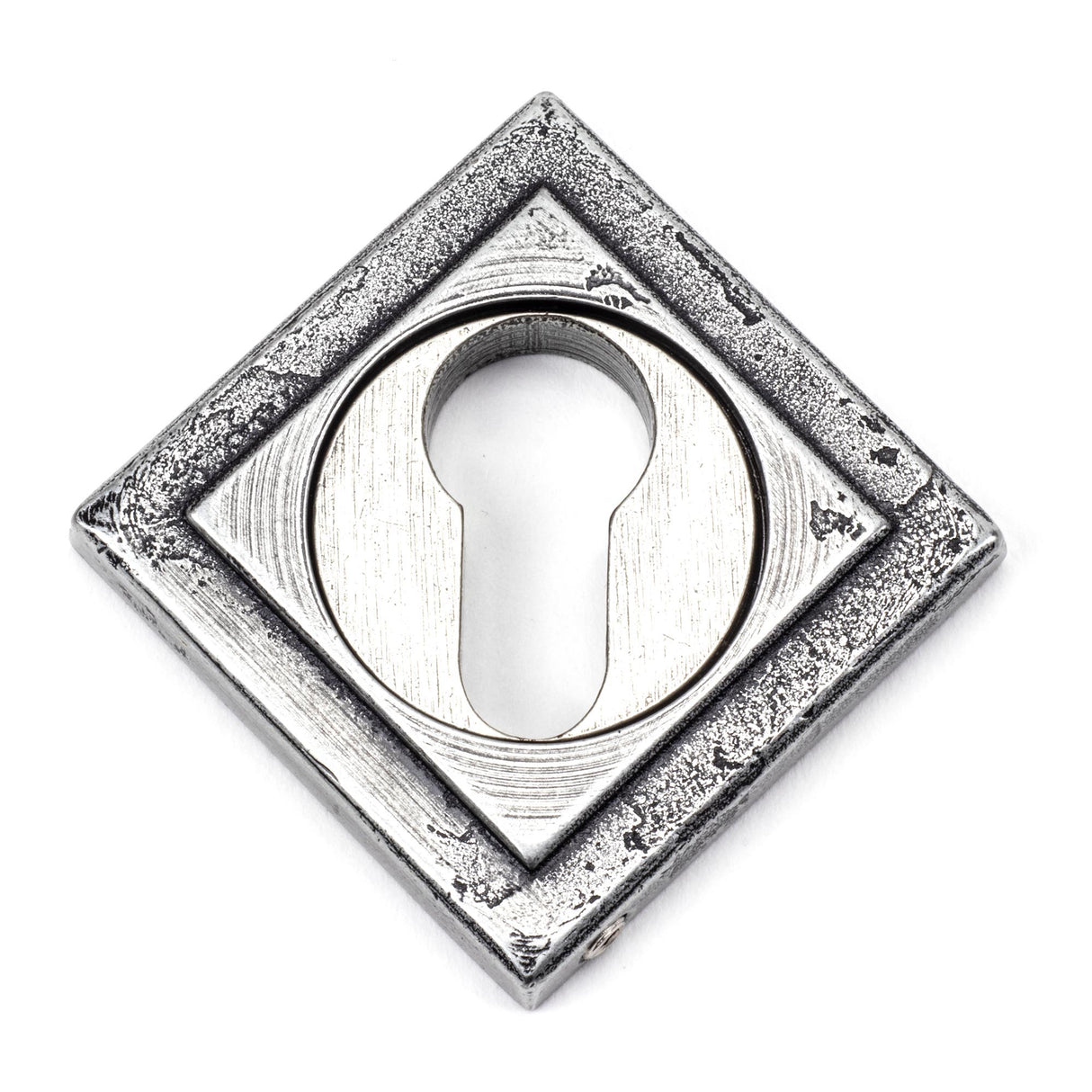 From The Anvil - Pewter Round Euro Escutcheon (Square) | Sku. 45730 | Trade Door Handles.