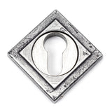 From The Anvil - Pewter Round Euro Escutcheon (Square) | Sku. 45730 | Trade Door Handles.
