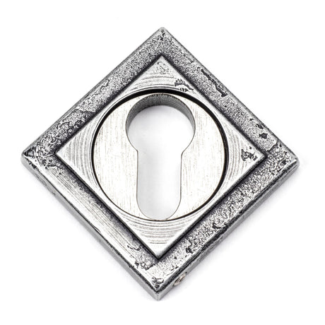 From The Anvil - Pewter Round Euro Escutcheon (Square) | Sku. 45730 | Trade Door Handles.