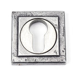 From The Anvil - Pewter Round Euro Escutcheon (Square) | Sku. 45730 | Trade Door Handles.