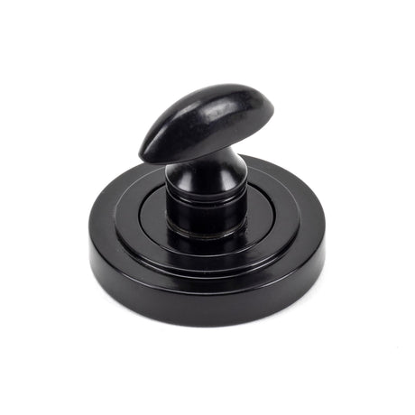 From The Anvil - Black Round Thumbturn Set (Art Deco) | Sku. 45744 | Trade Door Handles.