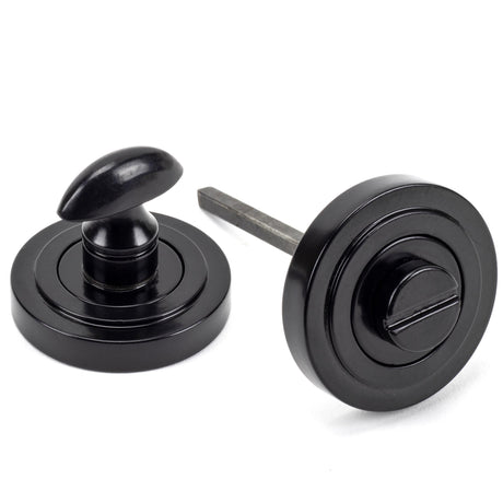 From The Anvil - Black Round Thumbturn Set (Art Deco) | Sku. 45744 | Trade Door Handles.