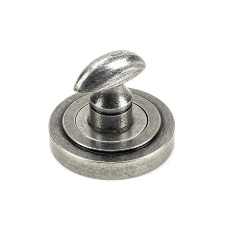 From The Anvil - Pewter Round Thumbturn Set (Art Deco) | Sku. 45752 | Trade Door Handles.