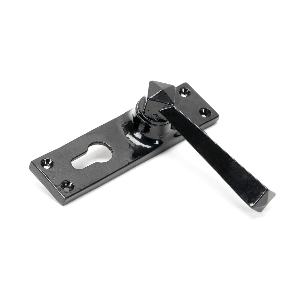 From The Anvil - Black Straight Lever Euro Lock Set | Sku. 45759 | Trade Door Handles.
