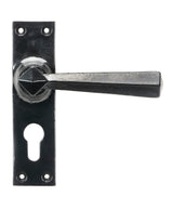 From The Anvil - Black Straight Lever Euro Lock Set | Sku. 45759 | Trade Door Handles.