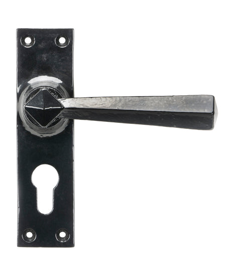 From The Anvil - Black Straight Lever Euro Lock Set | Sku. 45759 | Trade Door Handles.