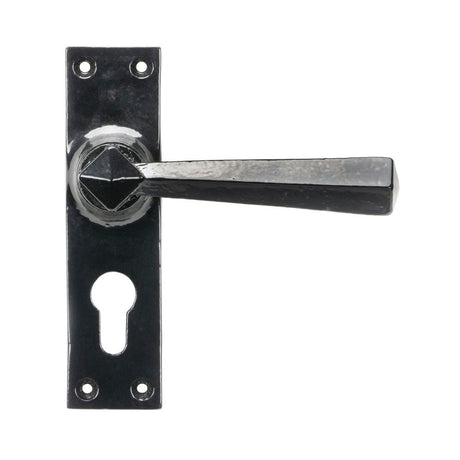 From The Anvil - Black Straight Lever Euro Lock Set | Sku. 45759 | Trade Door Handles.