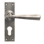 From The Anvil - Antique Pewter Straight Lever Euro Lock Set | Sku. 45760 | Trade Door Handles.