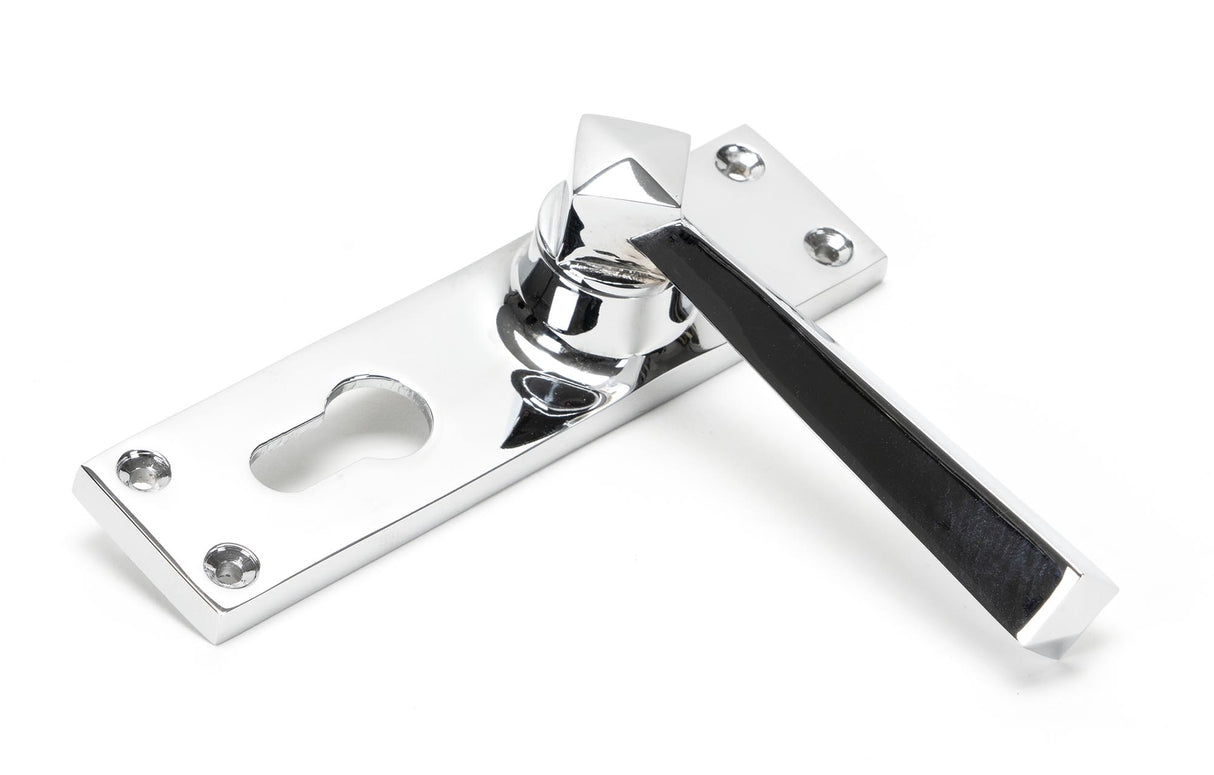 From The Anvil - Polished Chrome Straight Lever Euro Lock Set | Sku. 45762 | Trade Door Handles.