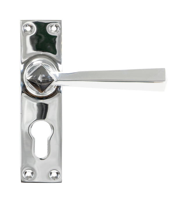 From The Anvil - Polished Chrome Straight Lever Euro Lock Set | Sku. 45762 | Trade Door Handles.