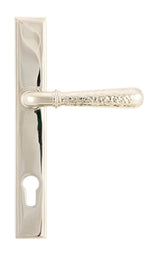 From The Anvil - Polished Nickel Hammered Newbury Slimline Espag. Lock Set | Sku. 45771 | Trade Door Handles.