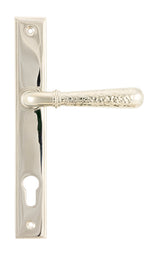 From The Anvil - Polished Nickel Hammered Newbury Slimline Espag. Lock Set | Sku. 45771 | Trade Door Handles.