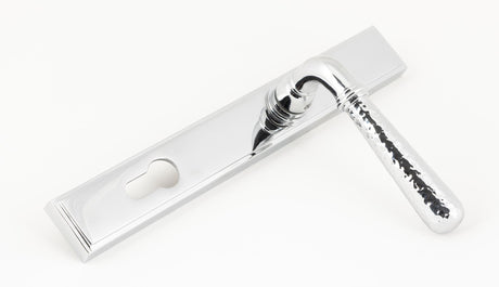 From The Anvil - Polished Chrome Hammered Newbury Slimline Espag. Lock Set | Sku. 45772 | Trade Door Handles.