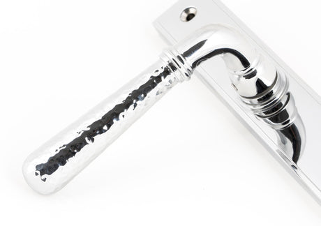 From The Anvil - Polished Chrome Hammered Newbury Slimline Espag. Lock Set | Sku. 45772 | Trade Door Handles.