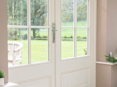 From The Anvil - Polished Chrome Hammered Newbury Slimline Espag. Lock Set | Sku. 45772 | Trade Door Handles.