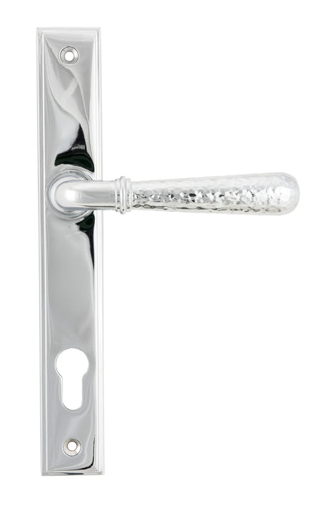 From The Anvil - Polished Chrome Hammered Newbury Slimline Espag. Lock Set | Sku. 45772 | Trade Door Handles.