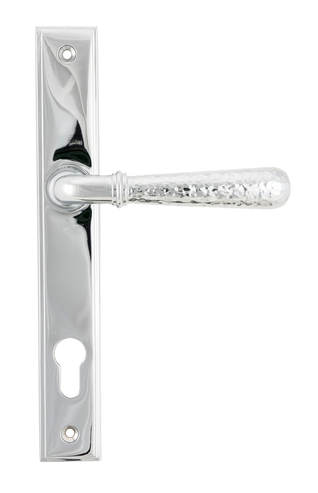 From The Anvil - Polished Chrome Hammered Newbury Slimline Espag. Lock Set | Sku. 45772 | Trade Door Handles.