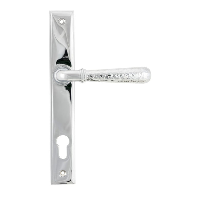 From The Anvil - Polished Chrome Hammered Newbury Slimline Espag. Lock Set | Sku. 45772 | Trade Door Handles.