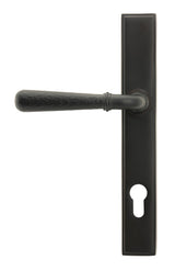 From The Anvil - Aged Bronze Hammered Newbury Slimline Espag. Lock Set | Sku. 45773 | Trade Door Handles.