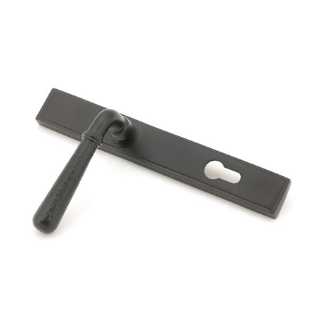 From The Anvil - Aged Bronze Hammered Newbury Slimline Espag. Lock Set | Sku. 45773 | Trade Door Handles.