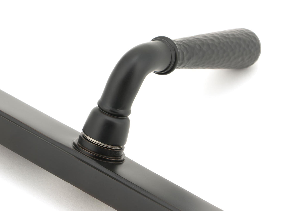 From The Anvil - Aged Bronze Hammered Newbury Slimline Espag. Lock Set | Sku. 45773 | Trade Door Handles.