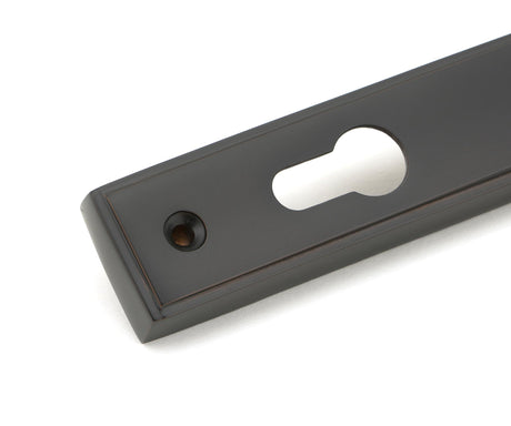 From The Anvil - Aged Bronze Hammered Newbury Slimline Espag. Lock Set | Sku. 45773 | Trade Door Handles.