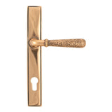 From The Anvil - Polished Bronze Hammered Newbury Slimline Espag. Lock Set | Sku. 45774 | Trade Door Handles.
