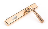 From The Anvil - Polished Bronze Hammered Newbury Slimline Espag. Lock Set | Sku. 45774 | Trade Door Handles.