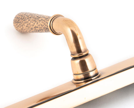 From The Anvil - Polished Bronze Hammered Newbury Slimline Espag. Lock Set | Sku. 45774 | Trade Door Handles.