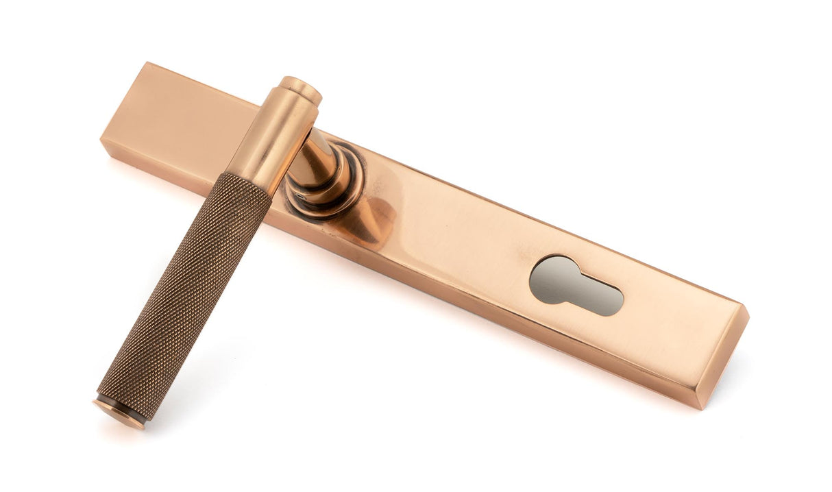 From The Anvil - Polished Bronze Brompton Slimline Lever Espag. Lock Set | Sku. 45776 | Trade Door Handles.