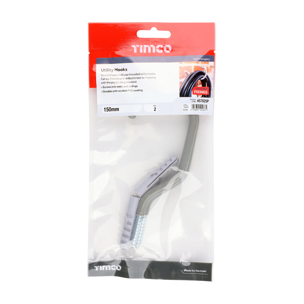 This is an image of Timco - Utility Hooks 150mm - (2 PCS TIMpac) 457825P