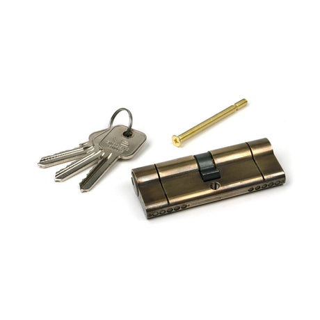 From The Anvil - Aged Brass 40/40 5pin Euro Cylinder | Sku. 45811 | Trade Door Handles.