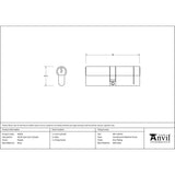 From The Anvil - Pewter 45/45 5pin Euro Cylinder | Sku. 45818 | Trade Door Handles.