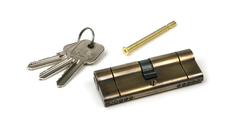 From The Anvil - Aged Brass 40/40 5pin Euro Cylinder KA | Sku. 45831 | Trade Door Handles.