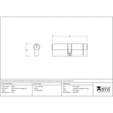 From The Anvil - Pewter 45/45 5pin Euro Cylinder KA | Sku. 45838 | Trade Door Handles.