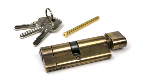From The Anvil - Aged Brass 40/40 5pin Euro Cylinder/Thumbturn | Sku. 45851 | Trade Door Handles.