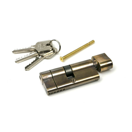 From The Anvil - Aged Brass 35/35 5pin Euro Cylinder/Thumbturn KA | Sku. 45871 | Trade Door Handles.