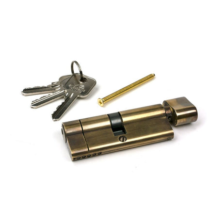 From The Anvil - Aged Brass 40/40 5pin Euro Cylinder/Thumbturn KA | Sku. 45875 | Trade Door Handles.