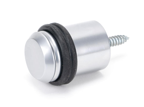 From The Anvil - Satin Chrome Floor Mounted Door Stop | Sku. 45909 | Trade Door Handles.